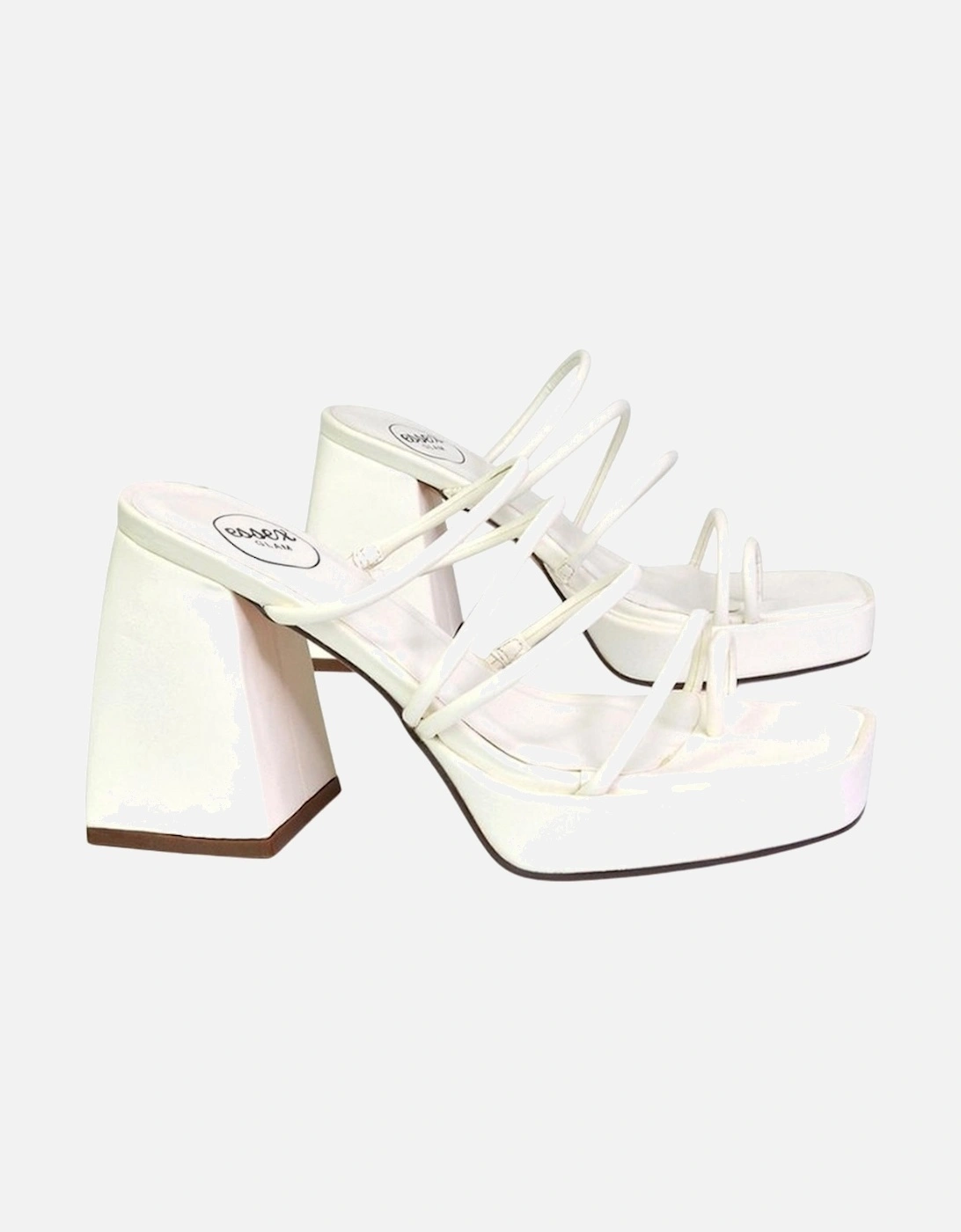 Womens/Ladies Colt Strappy Square Toe High Block Heel Mule Sandals