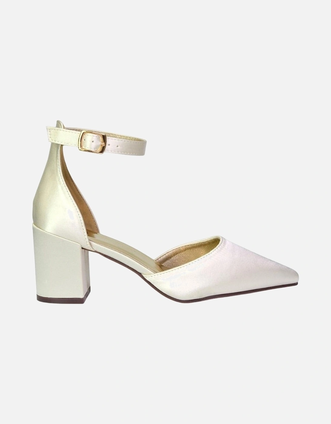 Womens/Ladies Bronte Strappy Pointed Medium Block Heel Court Shoes