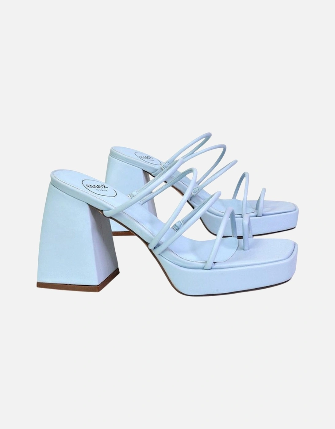 Womens/Ladies Colt Strappy Square Toe High Block Heel Mule Sandals