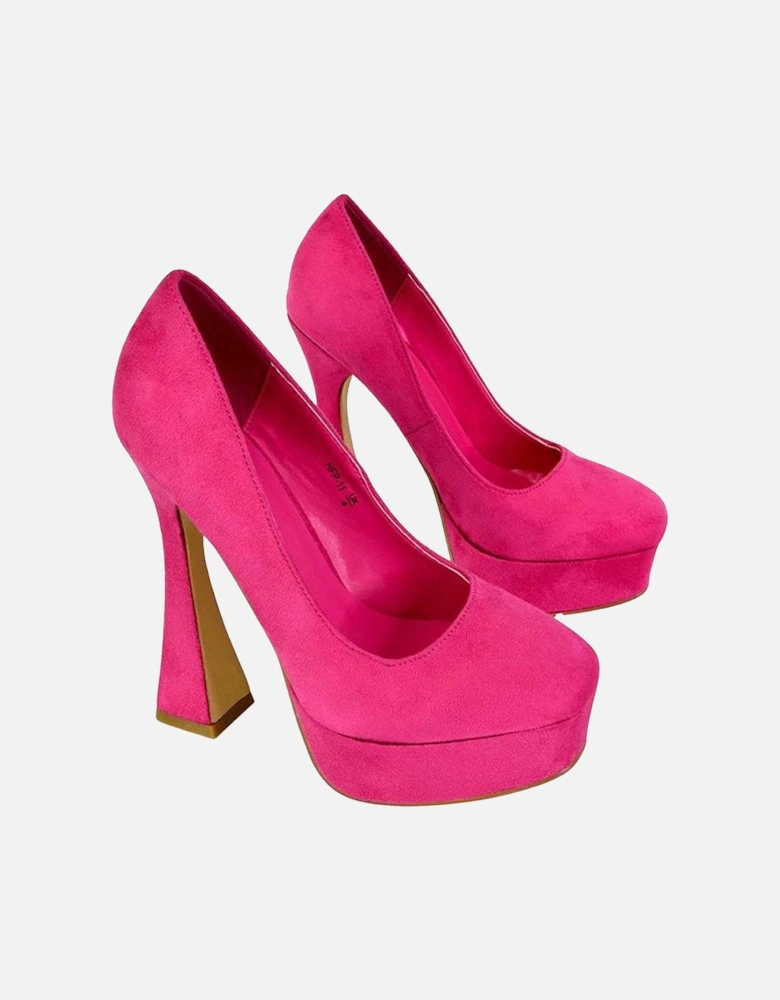 Womens/Ladies Karlie Curved Flared High Stiletto Heel Court Shoes