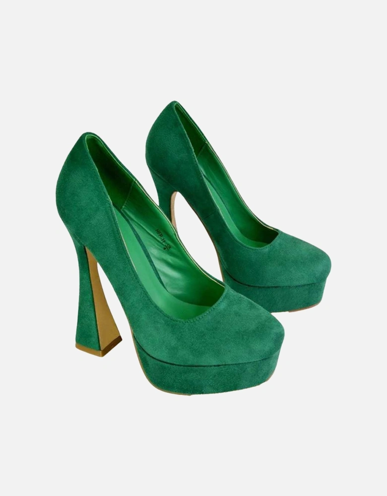 Womens/Ladies Karlie Curved Flared High Stiletto Heel Court Shoes