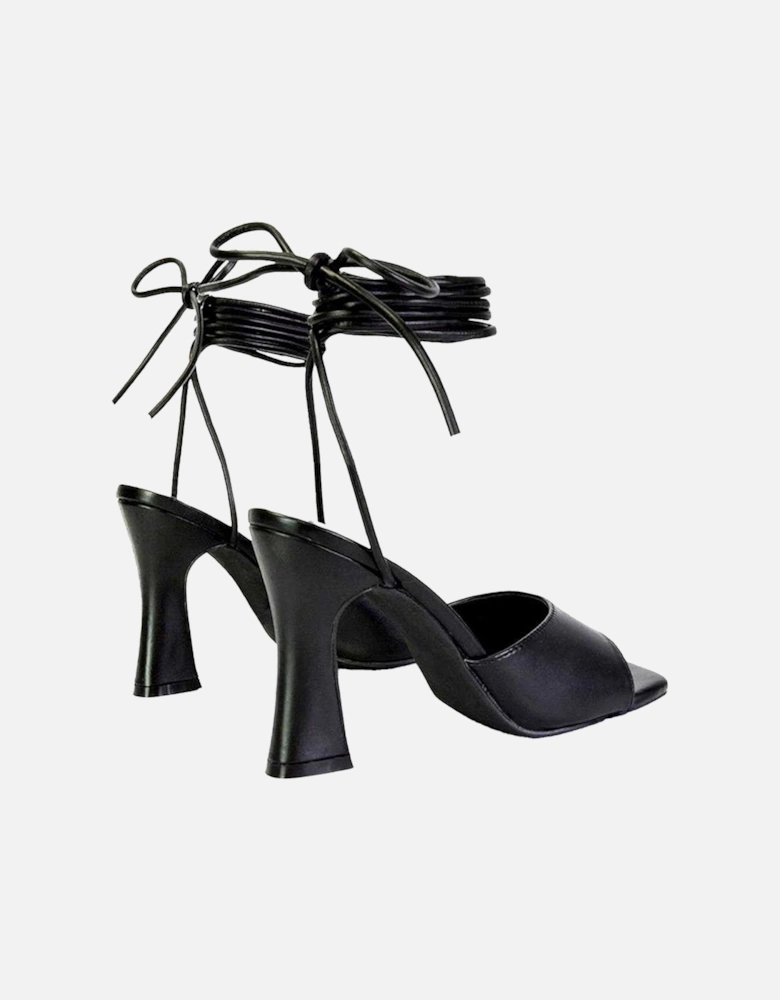 Womens/Ladies Flora Strappy Square Toe Block Heel High Heels