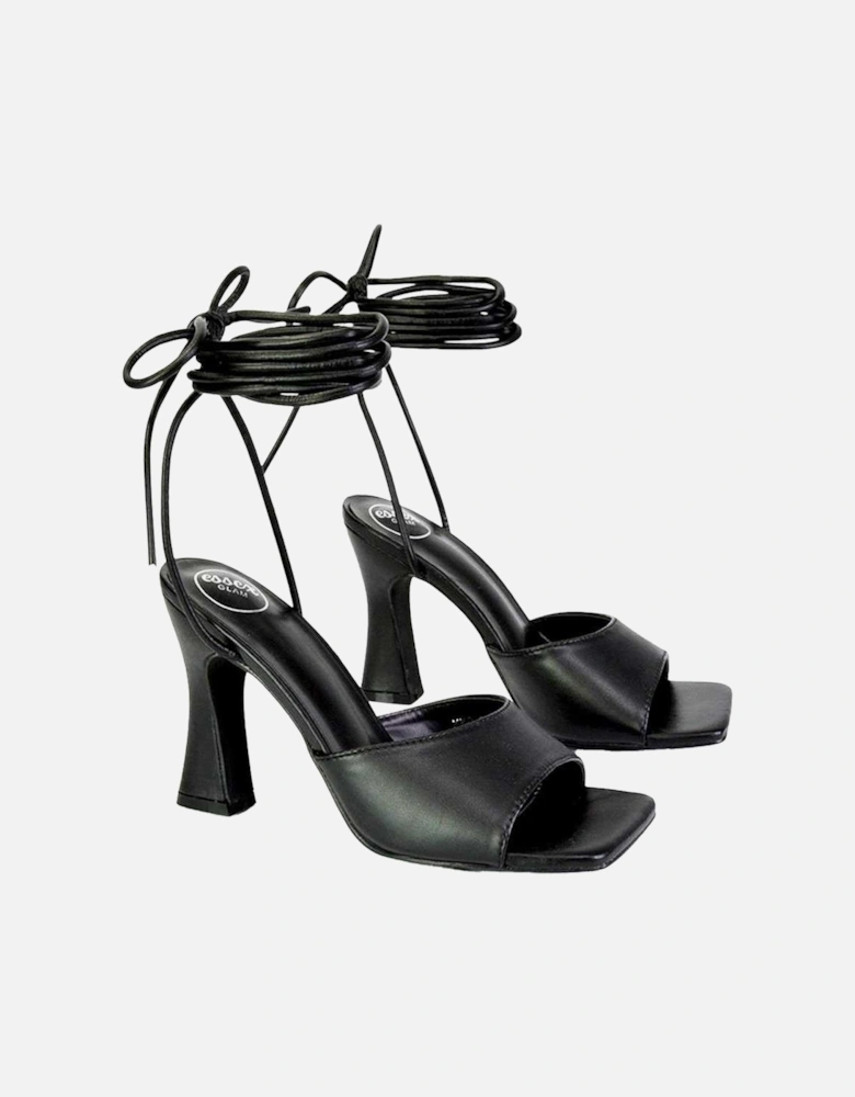 Womens/Ladies Flora Strappy Square Toe Block Heel High Heels