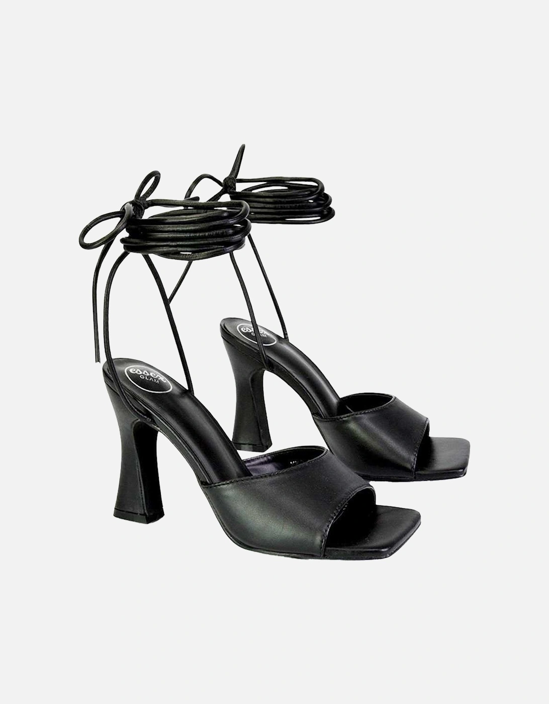 Womens/Ladies Flora Strappy Square Toe Block Heel High Heels