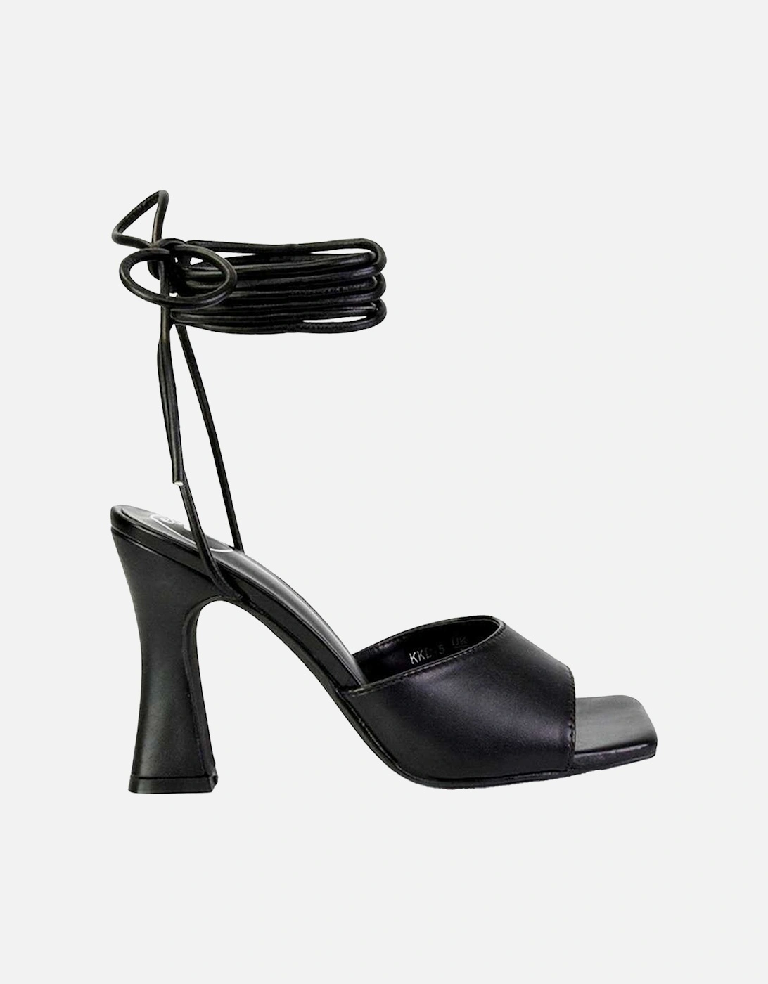 Womens/Ladies Flora Strappy Square Toe Block Heel High Heels, 5 of 4