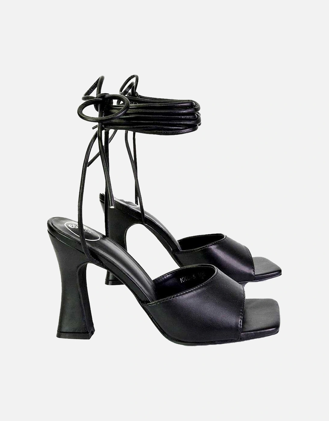 Womens/Ladies Flora Strappy Square Toe Block Heel High Heels