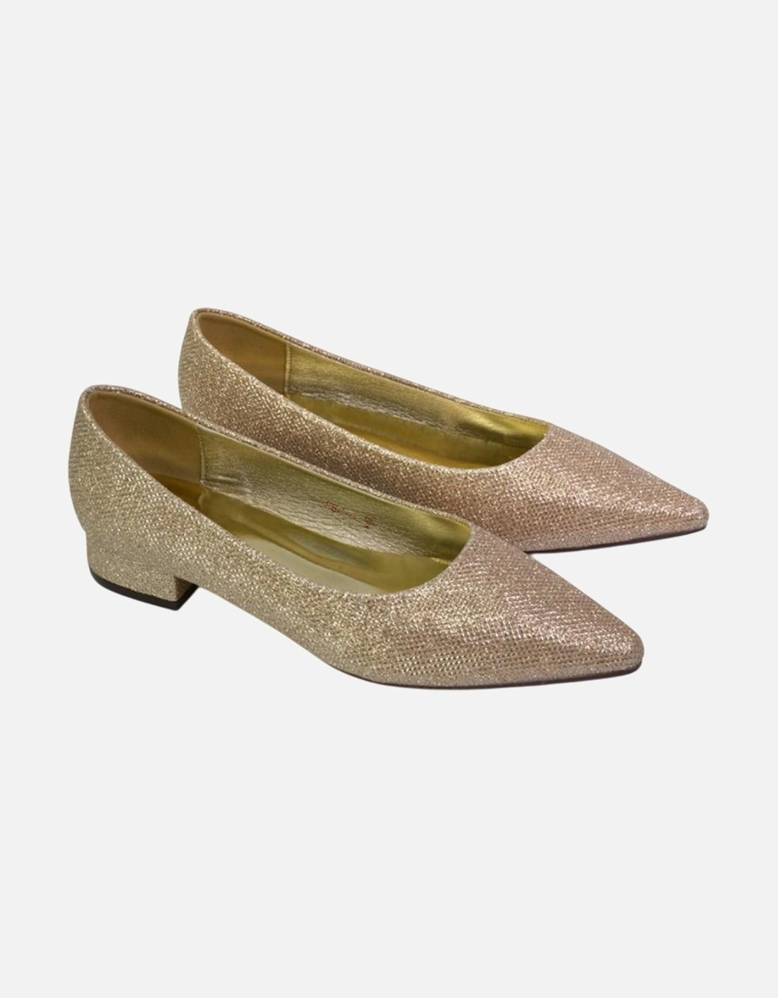 Womens/Ladies Karen Glitter Pointed Low Heel Court Shoes, 6 of 5