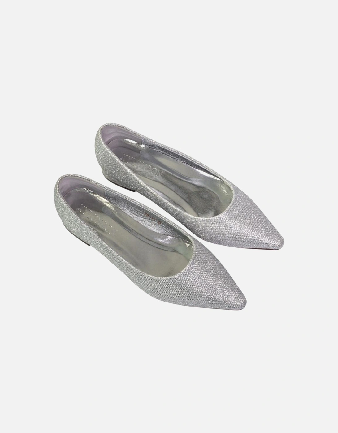 Womens/Ladies Karen Glitter Pointed Low Heel Court Shoes