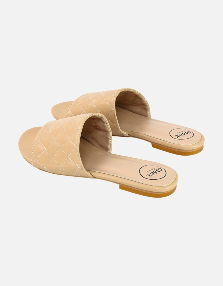 Womens/Ladies Saylor Quilted Strappy Flat Sliders