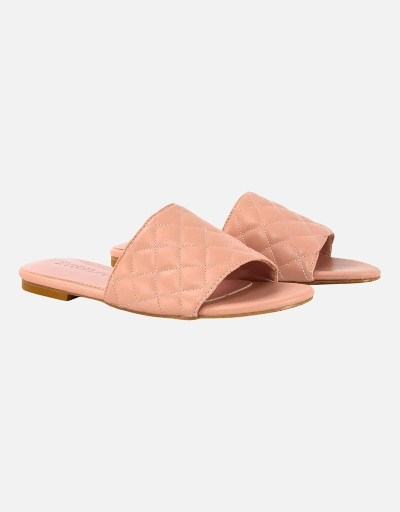 Womens/Ladies Saylor Quilted Strappy Flat Sliders