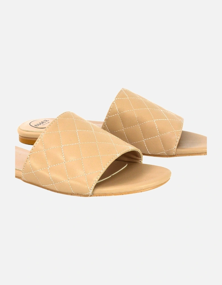 Womens/Ladies Saylor Quilted Strappy Flat Sliders