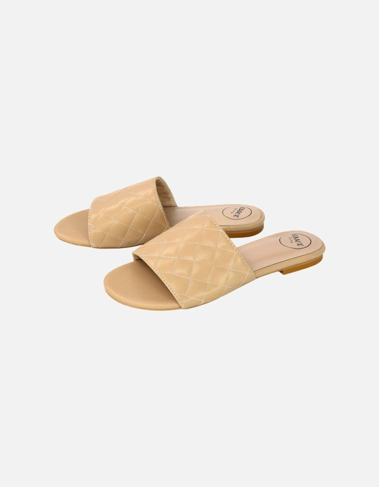 Womens/Ladies Saylor Quilted Strappy Flat Sliders