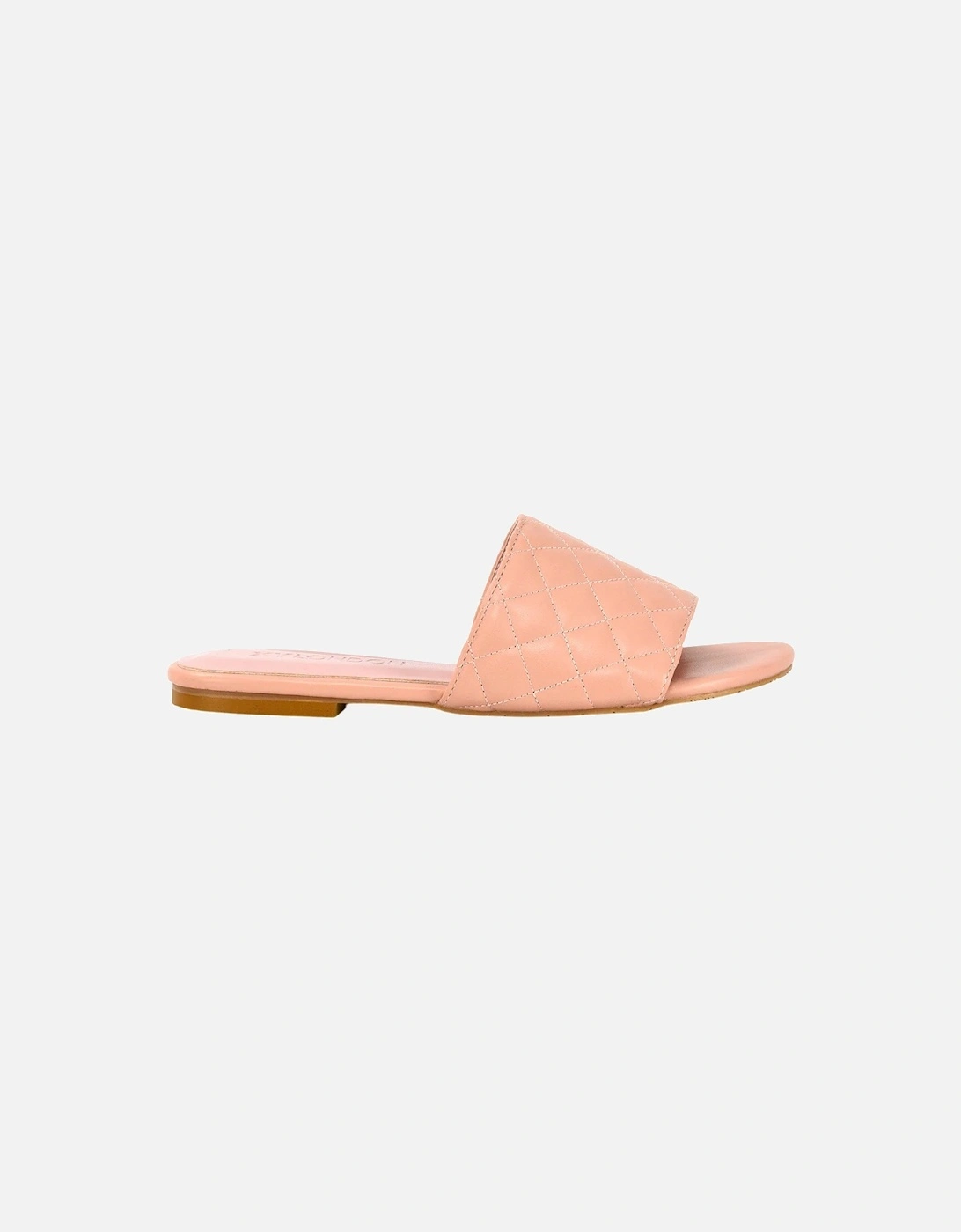 Women's XY London Womens/Ladies Saylor Quilted Strappy Flat Sliders - Pink - Size: 6