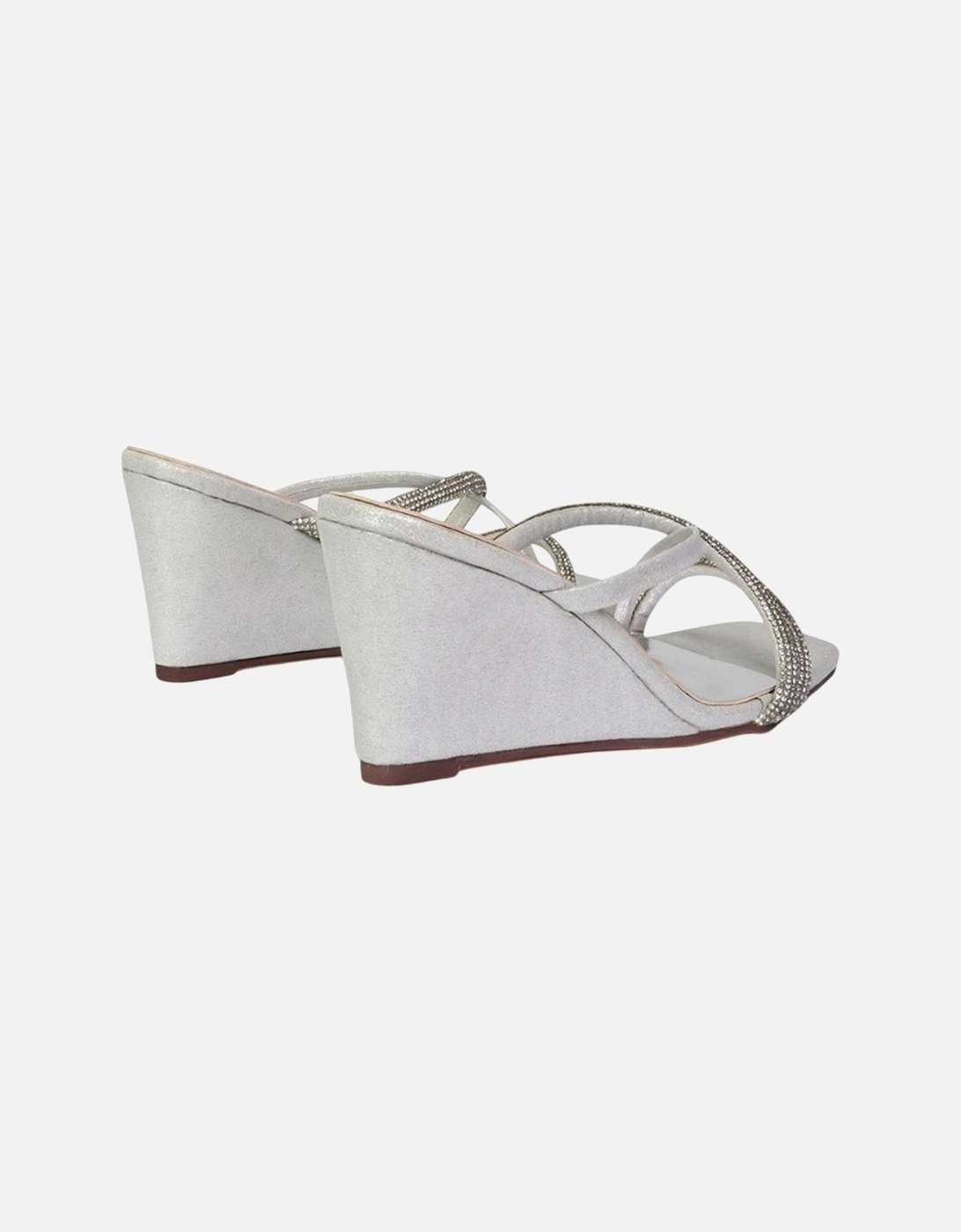 Womens/Ladies Kinsley Diamante Strappy Wedge Sandals