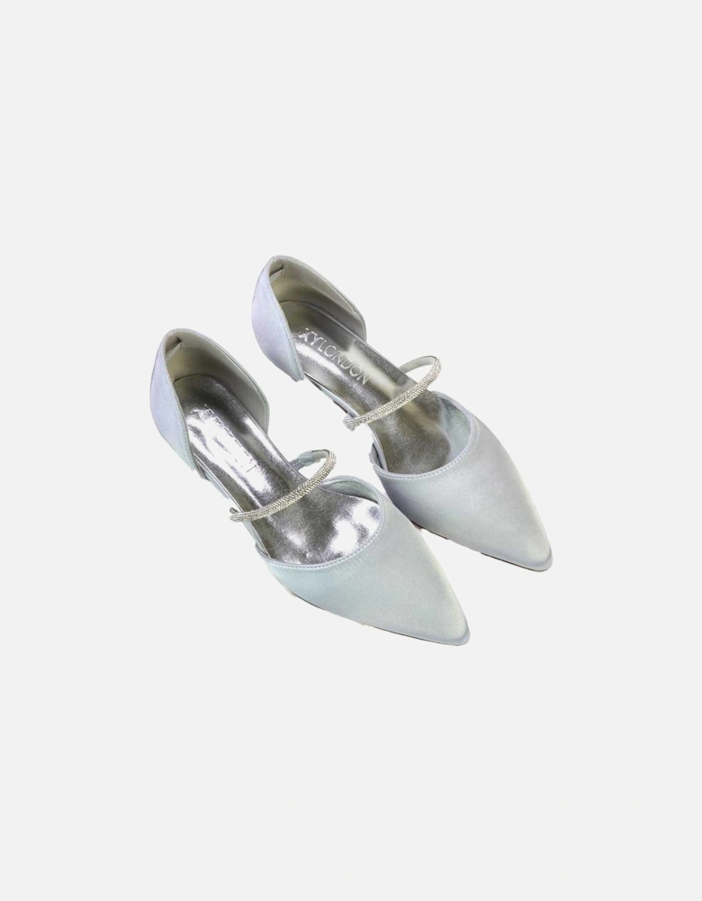 Womens/Ladies Laura Metallic Kitten Heel Court Shoes