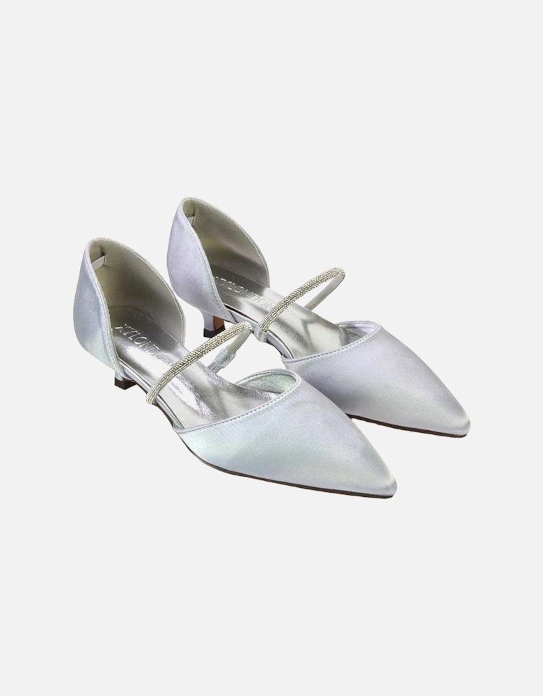 Womens/Ladies Laura Metallic Kitten Heel Court Shoes