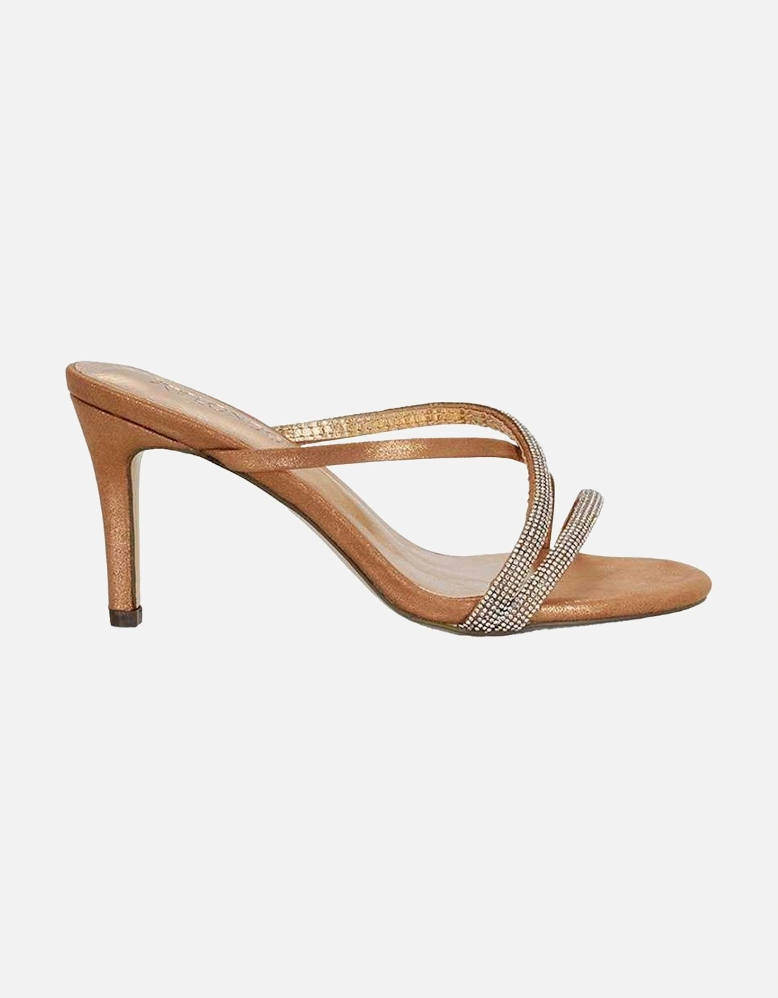 Womens/Ladies Teddie Diamante Crossover Strap Mule Sandals