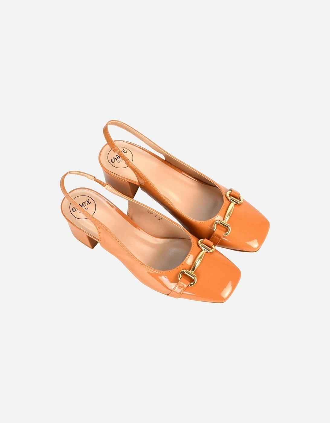 Womens/Ladies Selena Sling Back Medium Block Heel Ballet Shoes