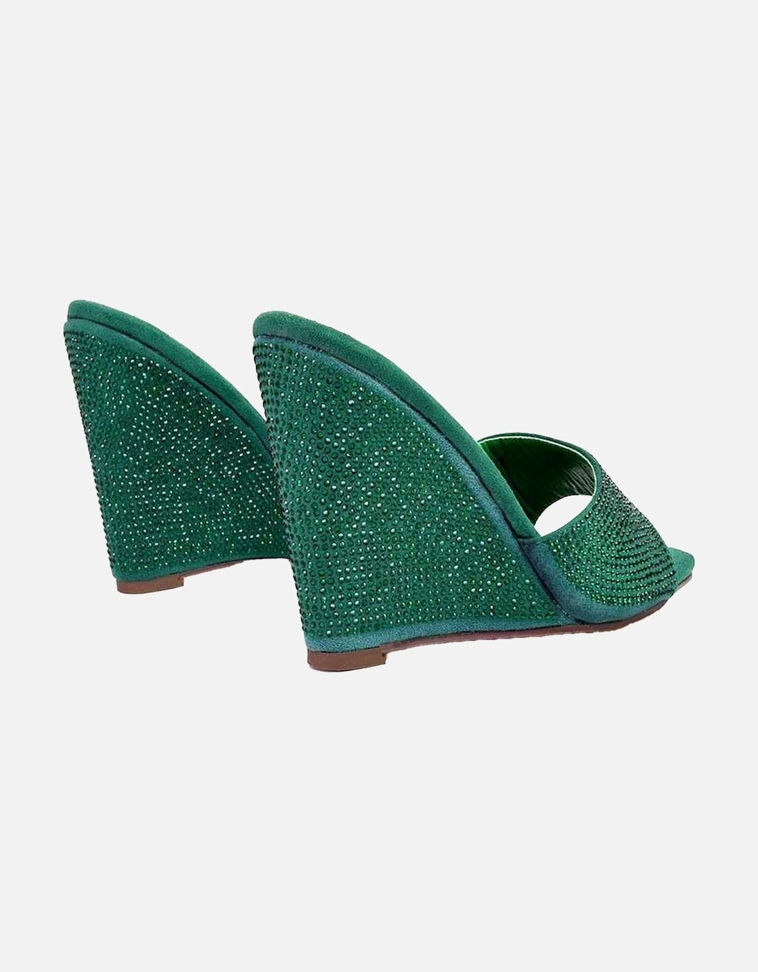 Womens/Ladies Peggie Rhinestone Wedge Mules