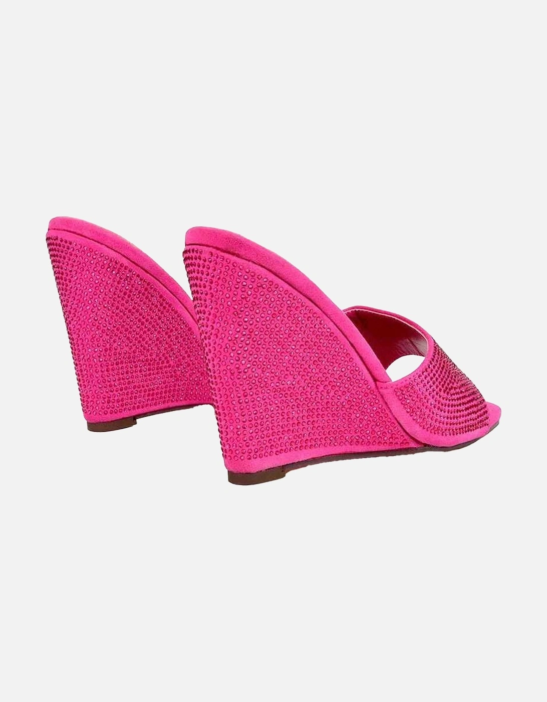 Womens/Ladies Peggie Rhinestone Wedge Mules