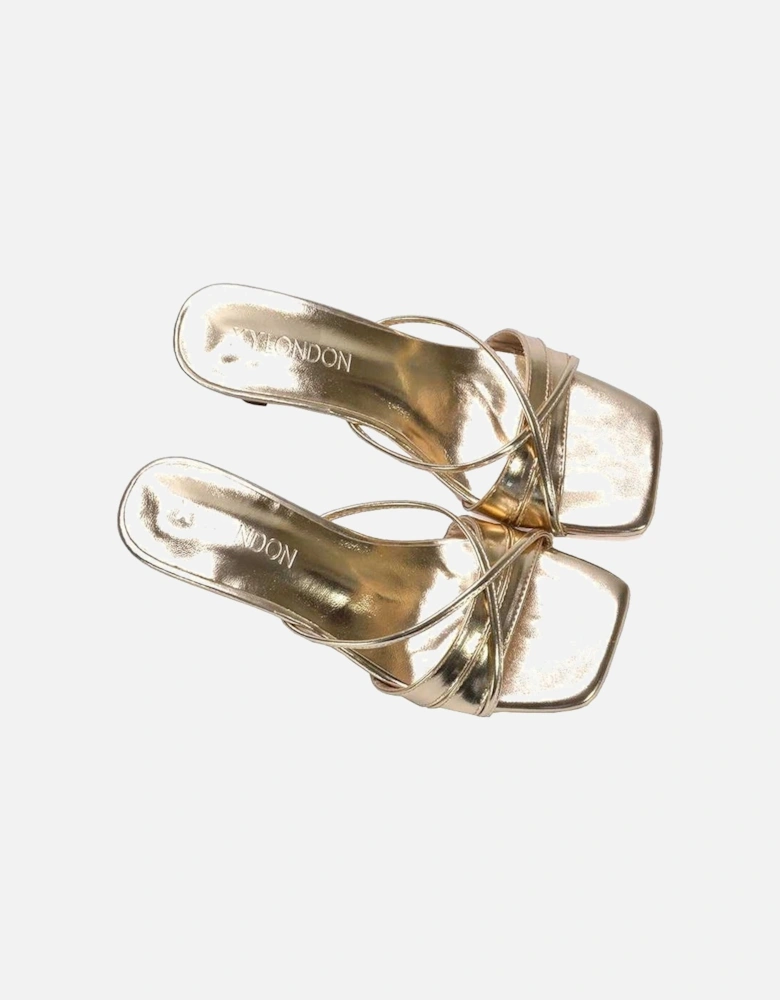 Womens/Ladies Claudia Metallic Mules