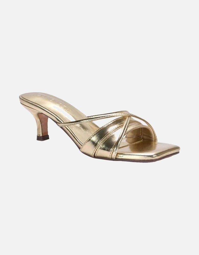 Womens/Ladies Claudia Metallic Mules