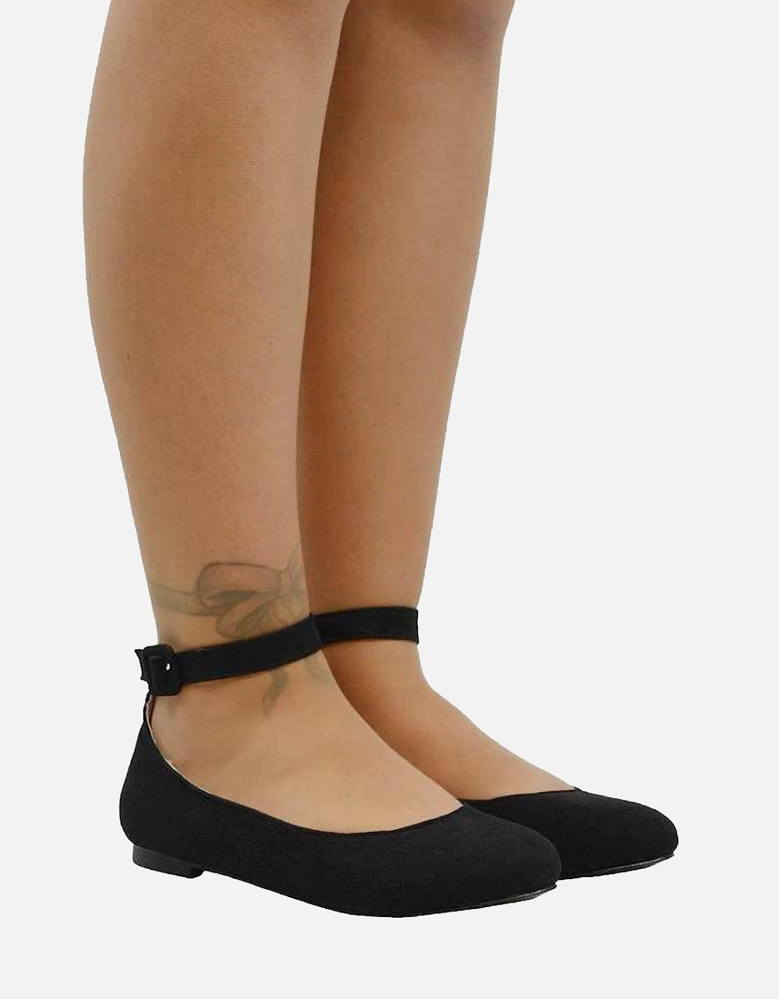 Womens/Ladies Kimmie Ankle Strap Ballerina Flats, 5 of 4