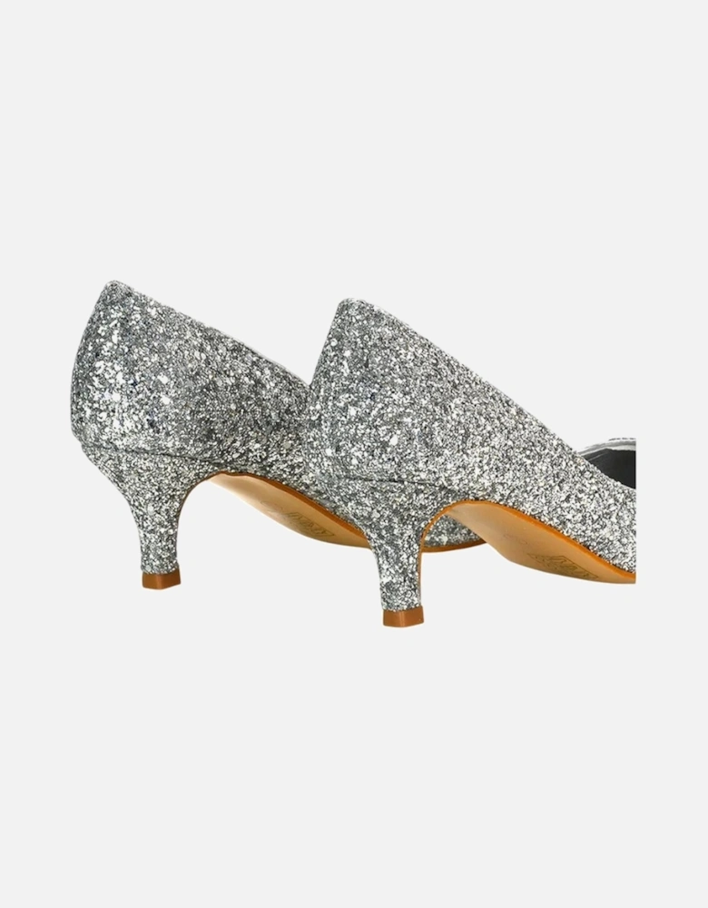 Womens/Ladies Gwyneth Glitter Kitten Heel Court Pumps