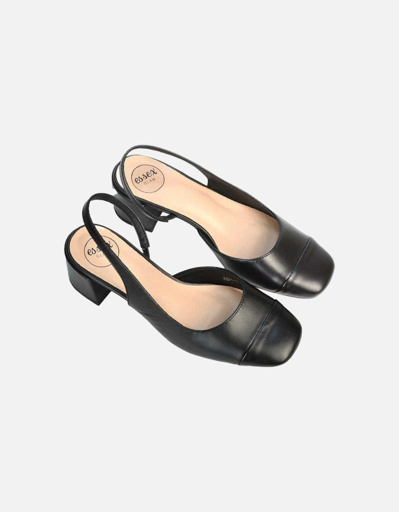Womens/Ladies Karis Sling Back Block Heel Court Shoes