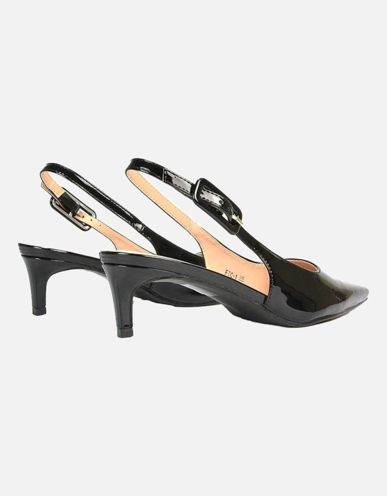 Womens/Ladies Kelly Sling Back Low Kitten Heel Court Shoes
