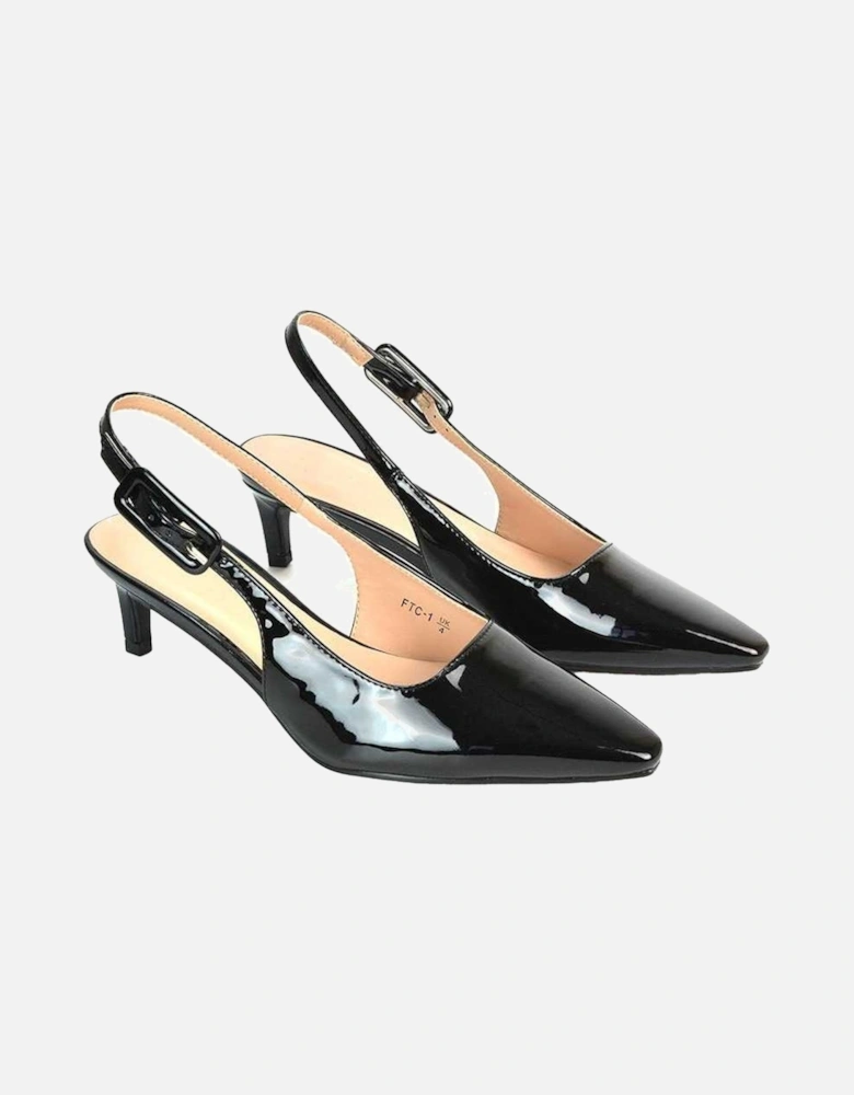 Womens/Ladies Kelly Sling Back Low Kitten Heel Court Shoes