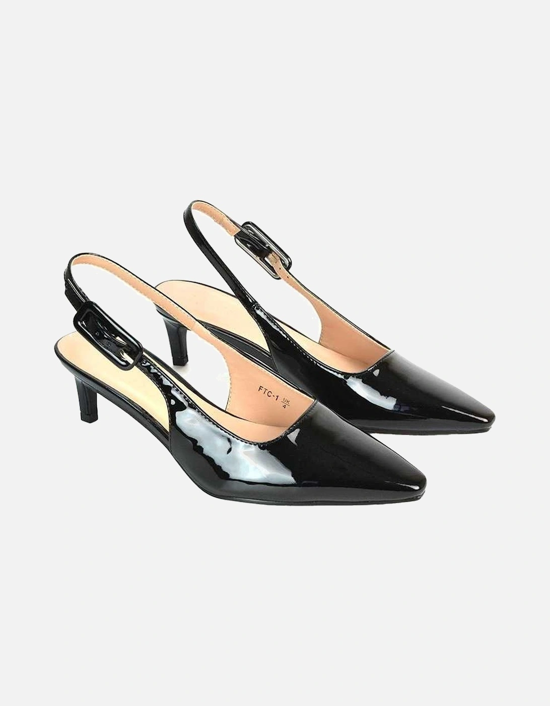 Womens/Ladies Kelly Sling Back Low Kitten Heel Court Shoes