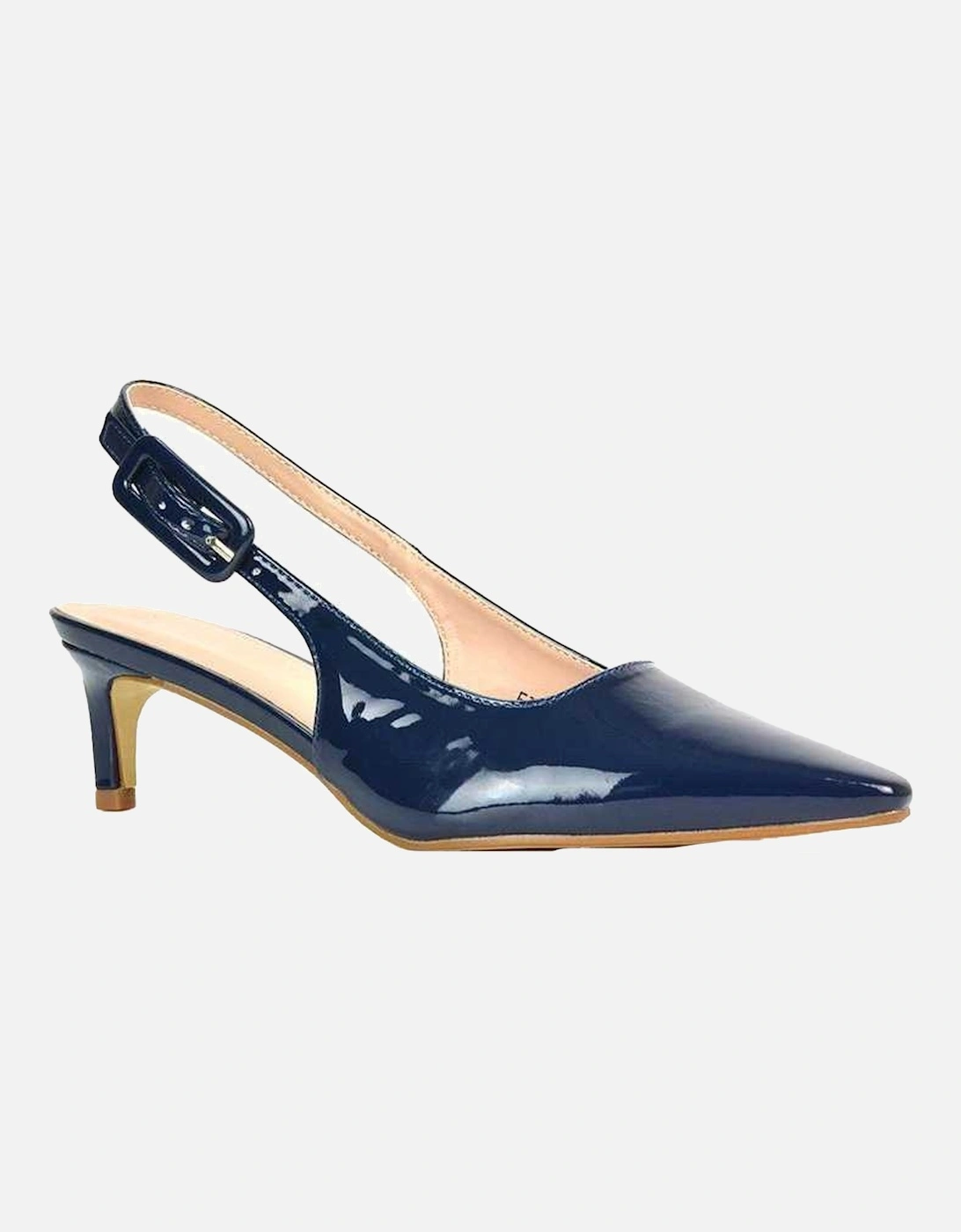 Womens/Ladies Kelly Sling Back Low Kitten Heel Court Shoes, 4 of 3