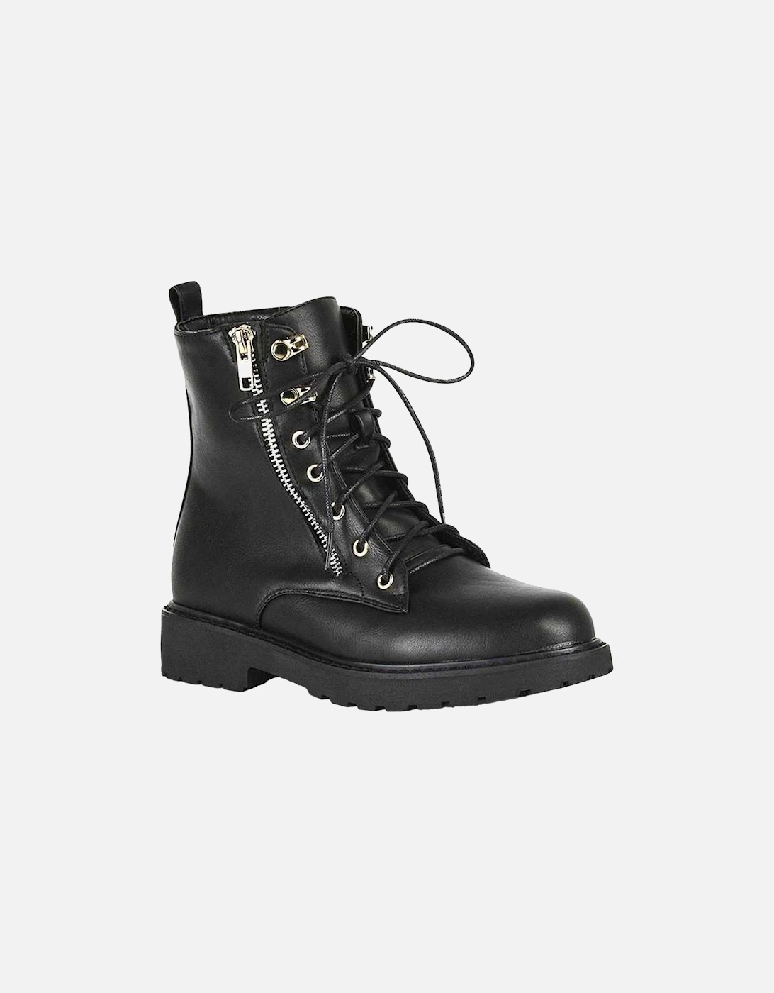 Womens/Ladies Halsey Lace Up Biker Boots, 5 of 4