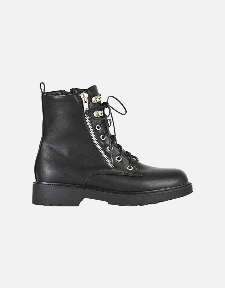 Womens/Ladies Halsey Lace Up Biker Boots