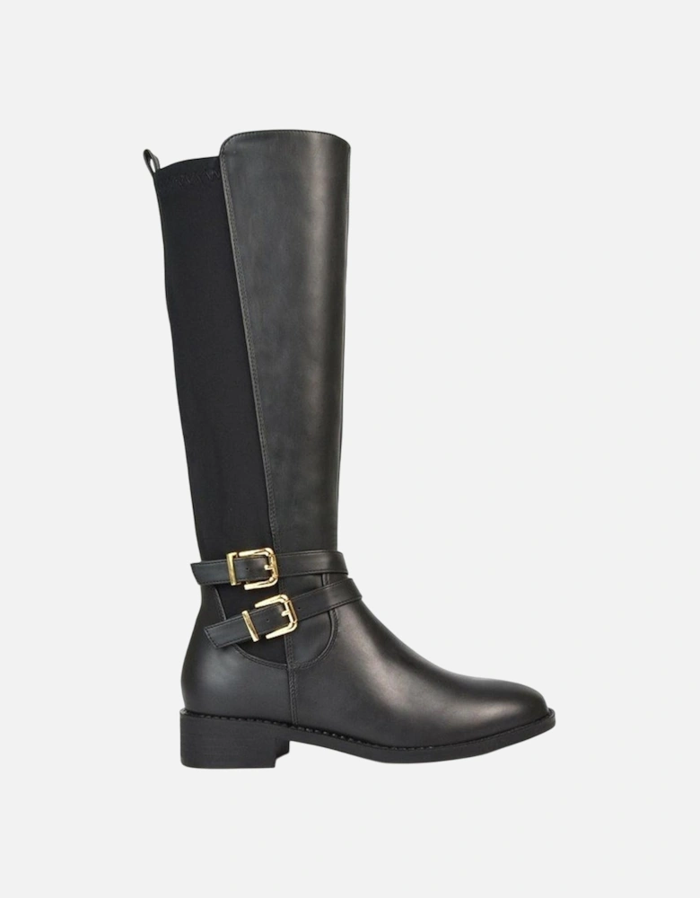 Womens/Ladies Charlie Stretch Side Zip Flat Knee-High Boots