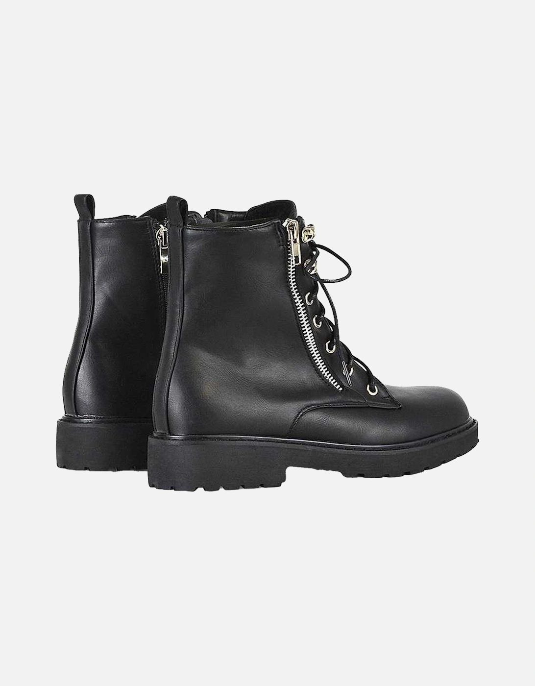 Womens/Ladies Halsey Lace Up Biker Boots