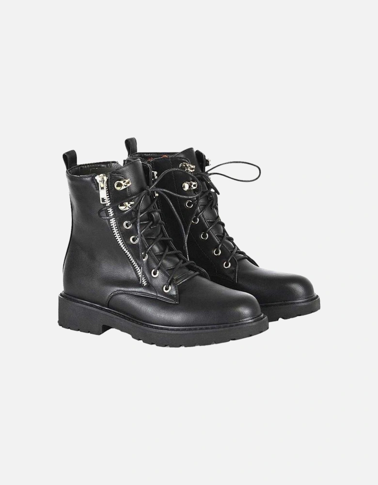 Womens/Ladies Halsey Lace Up Biker Boots