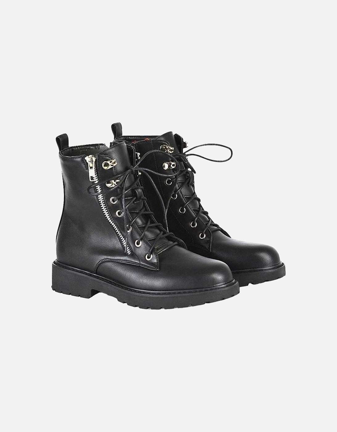 Womens/Ladies Halsey Lace Up Biker Boots