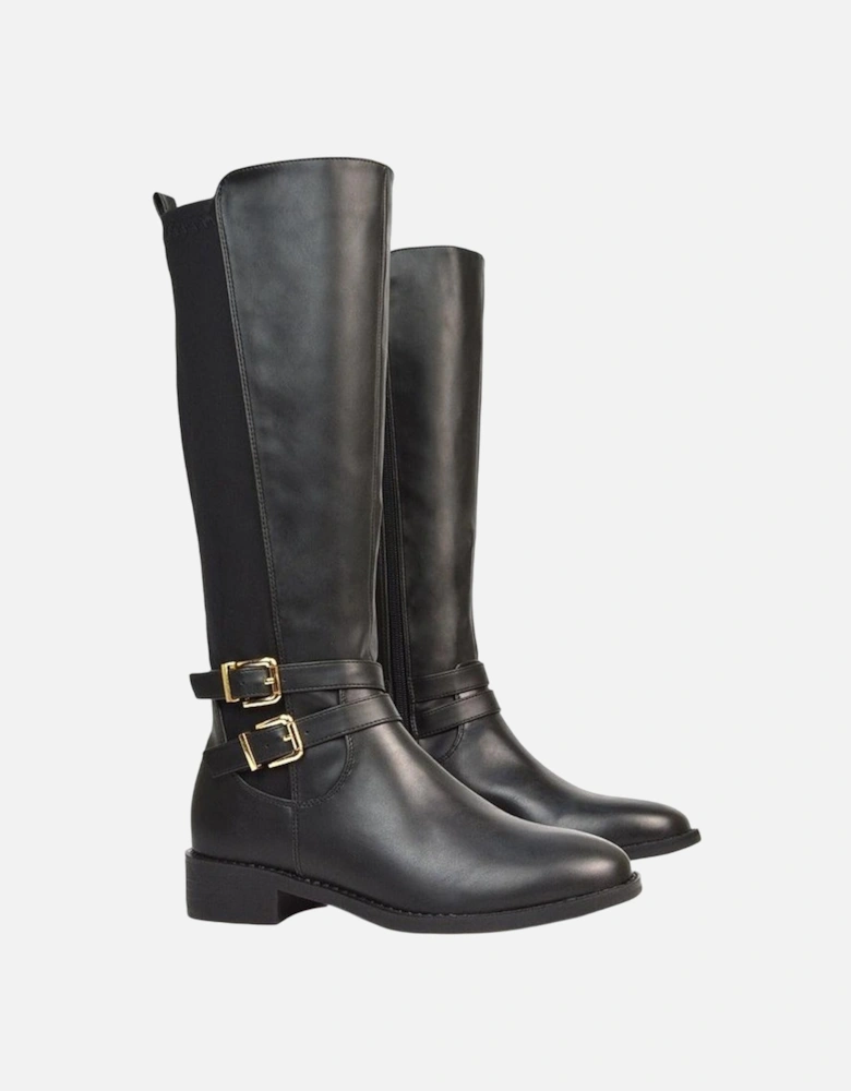 Womens/Ladies Charlie Stretch Side Zip Flat Knee-High Boots