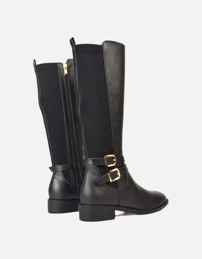 Womens/Ladies Charlie Stretch Side Zip Flat Knee-High Boots