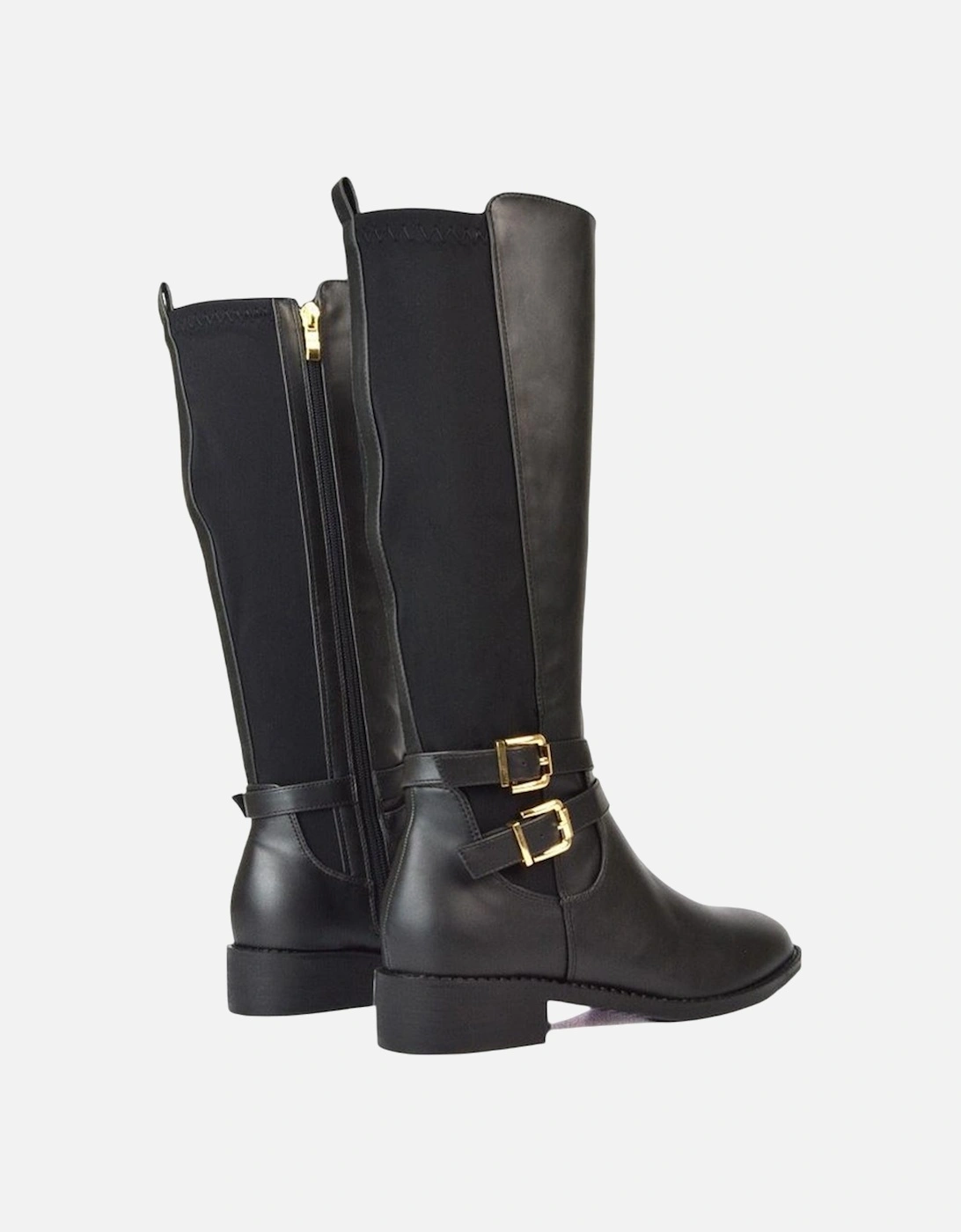 Womens/Ladies Charlie Stretch Side Zip Flat Knee-High Boots