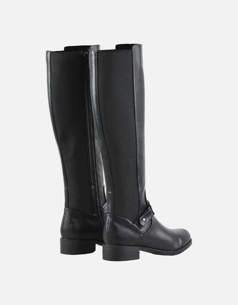 Womens/Ladies Mikayla Elasticated Panel Knee-High Boots