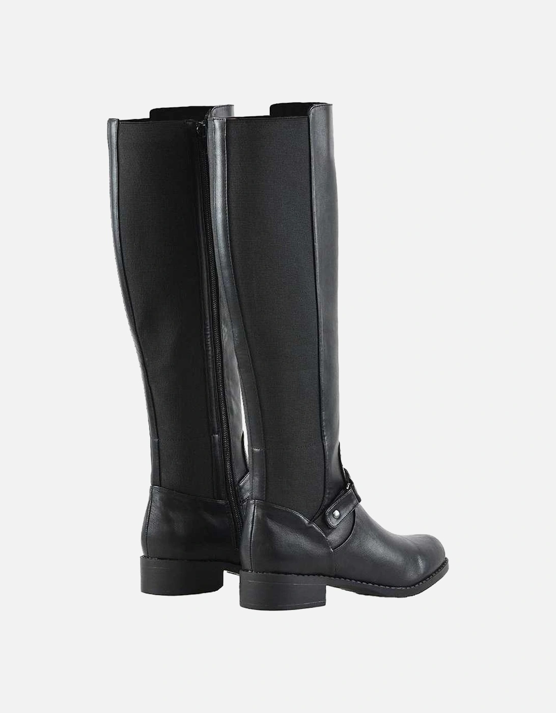 Womens/Ladies Mikayla Elasticated Panel Knee-High Boots