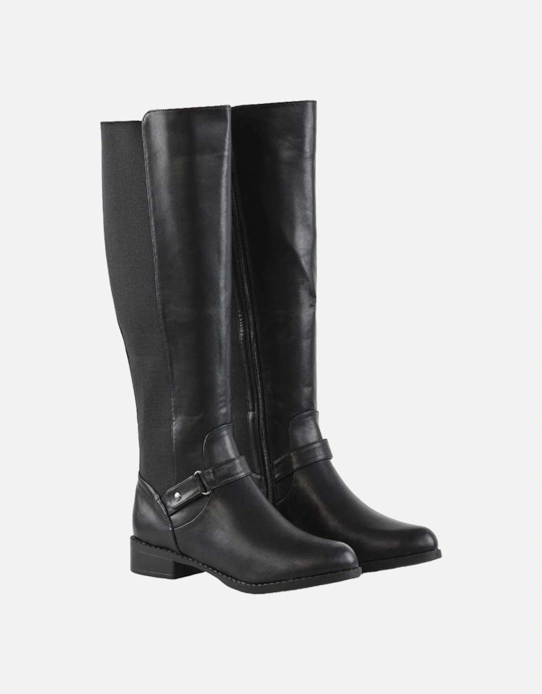Womens/Ladies Mikayla Elasticated Panel Knee-High Boots