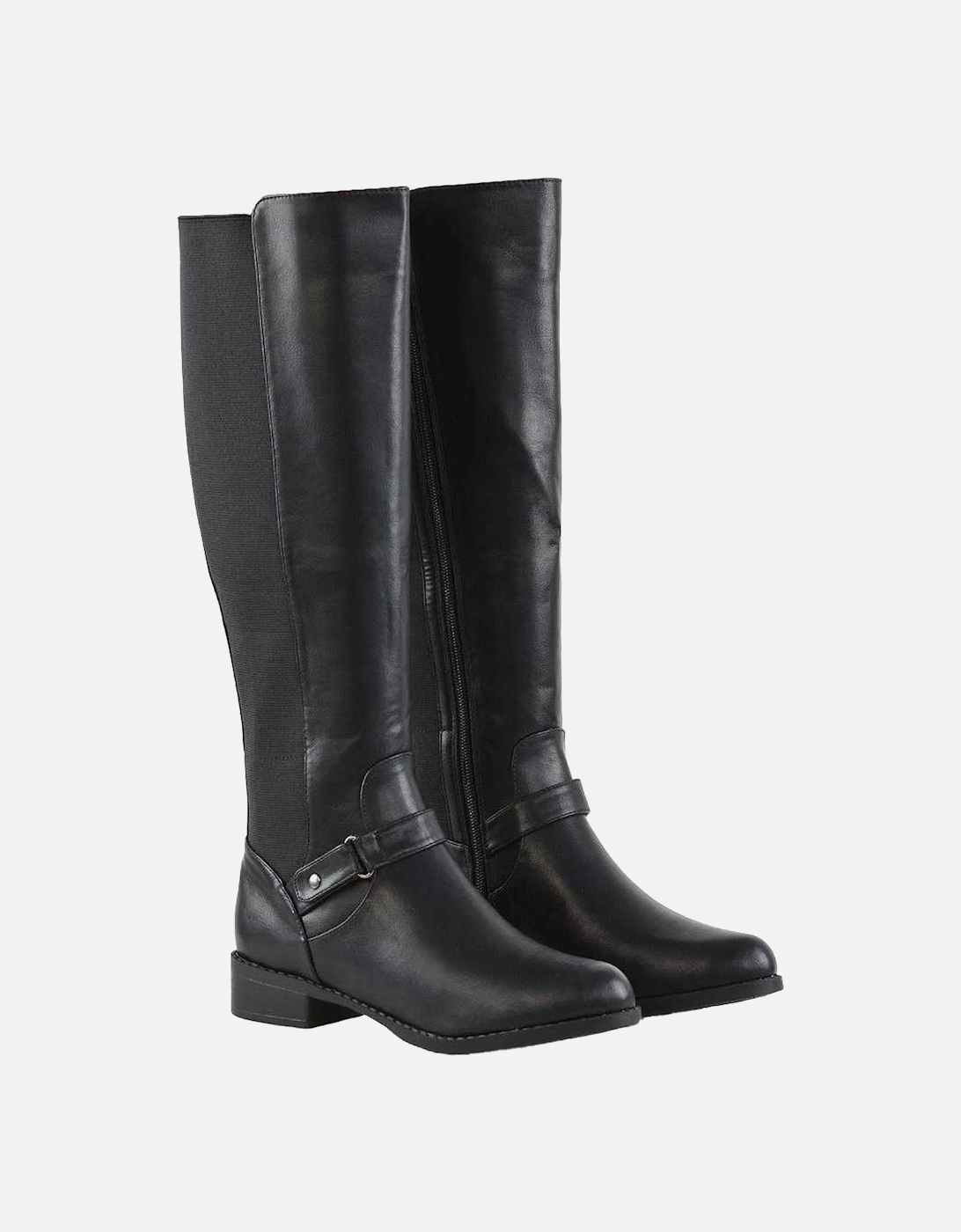 Womens/Ladies Mikayla Elasticated Panel Knee-High Boots