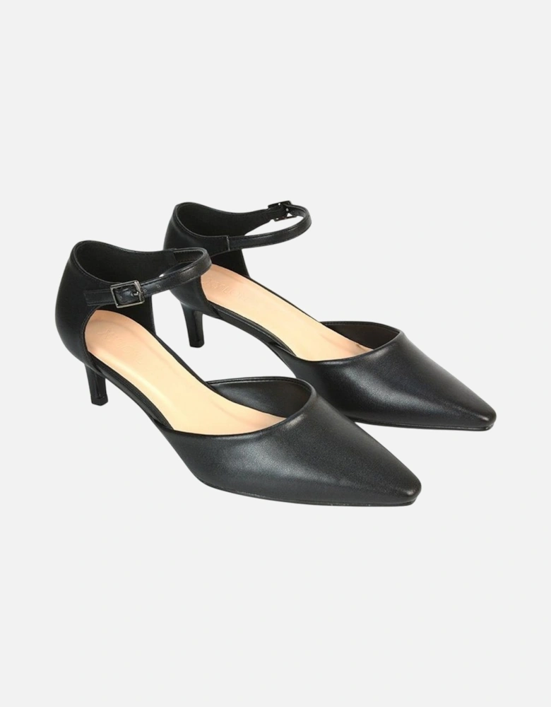 Womens/Ladies Kacey Ankle Strap Kitten Heel Court Shoes