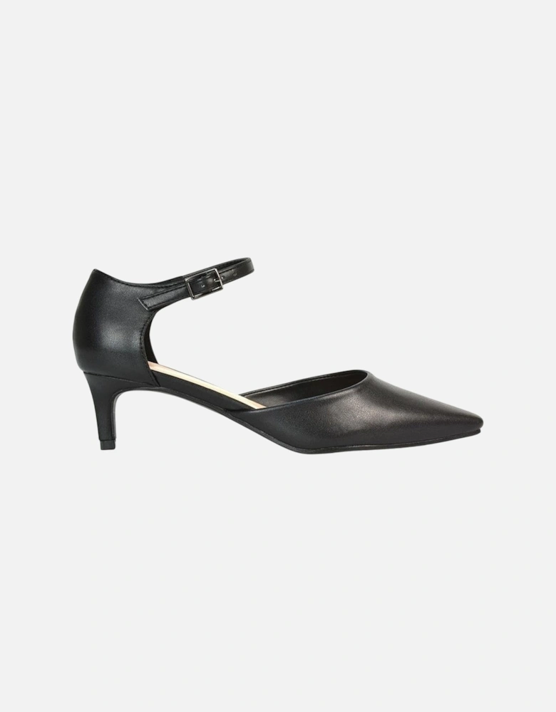 Womens/Ladies Kacey Ankle Strap Kitten Heel Court Shoes