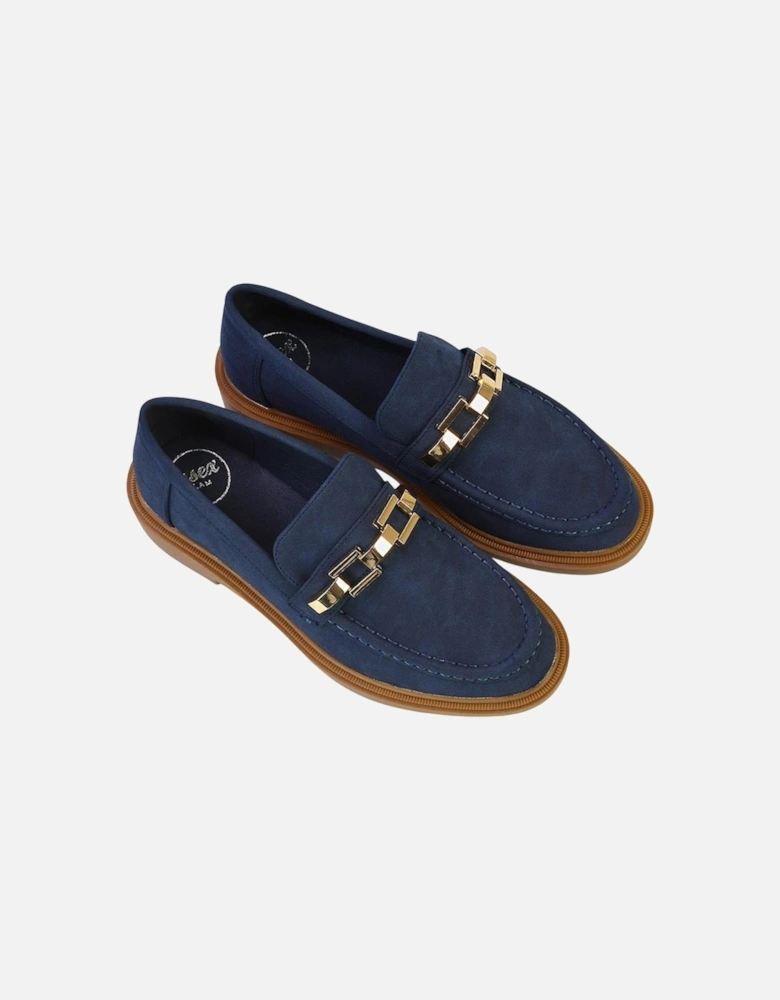 Womens/Ladies Dakoa Chain Detail Loafers