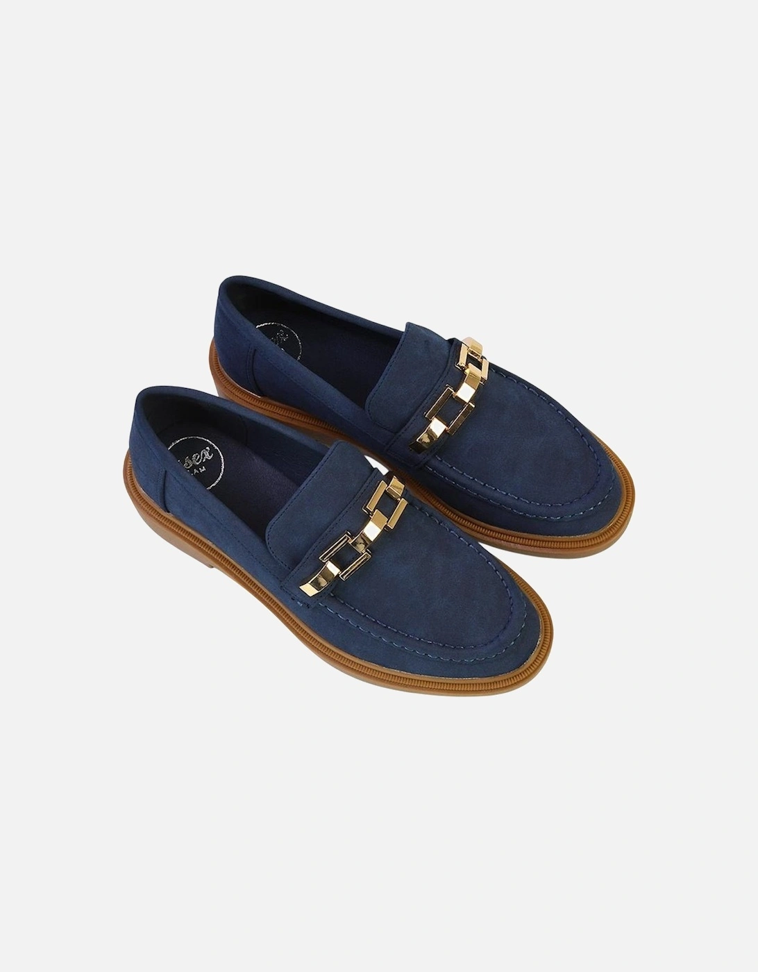 Womens/Ladies Dakoa Chain Detail Loafers